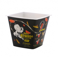 28oz Customized logo square shape plastic cup for noodle/ice cream/popcorn