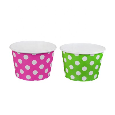 wholesale custom printed disposable biodegradable yogurt 230ml ice cream cup with lid and spoon