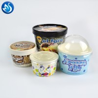 Ice Cream Packaging Containers,Ice Cream Bowl,Custom With Lid Spoon Paper Ice Cream Cup